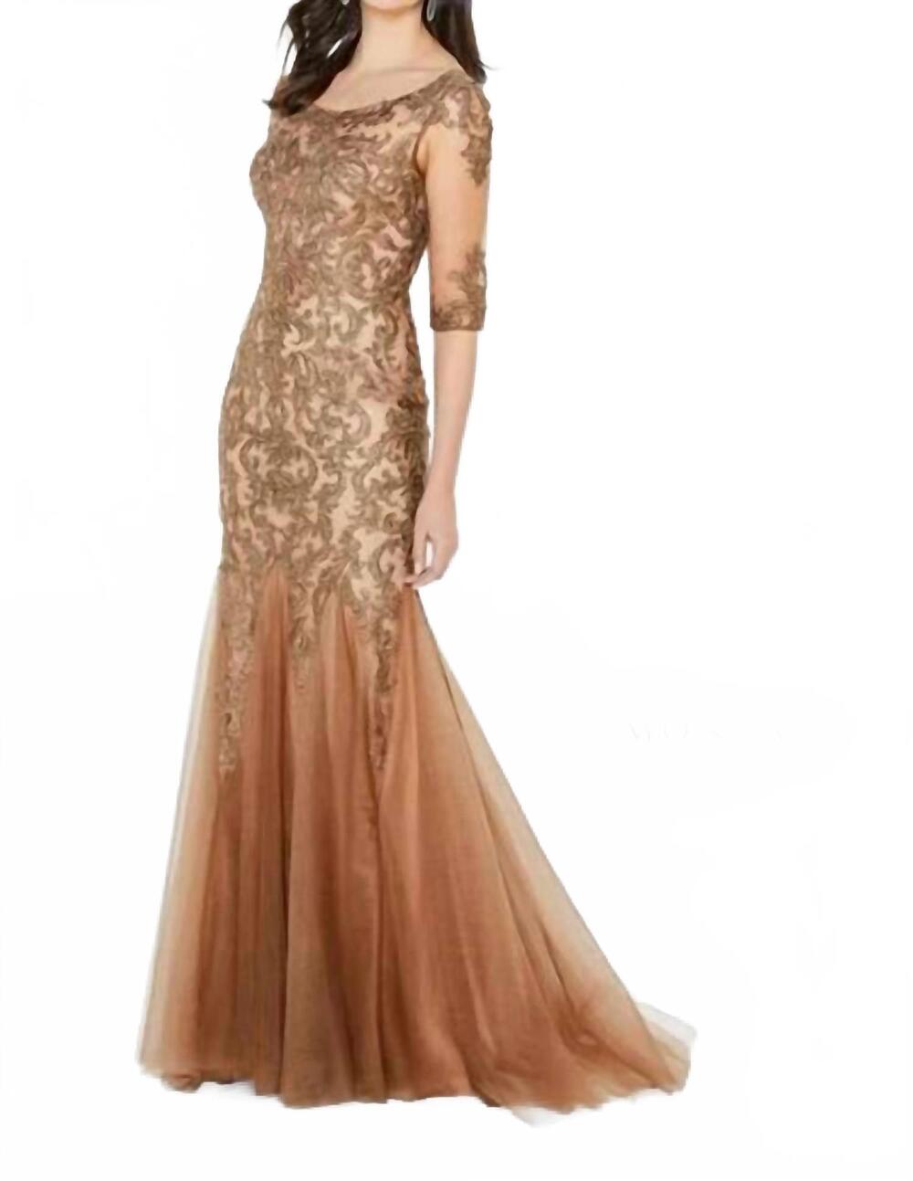 NEW MONTAGE BY MON CHERI formal dress in english rose